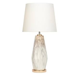 CosmoLiving by Cosmopolitan 30 in. White Ceramic Faux Marble Table Lamp with Gold Base 60722 - Th... | The Home Depot