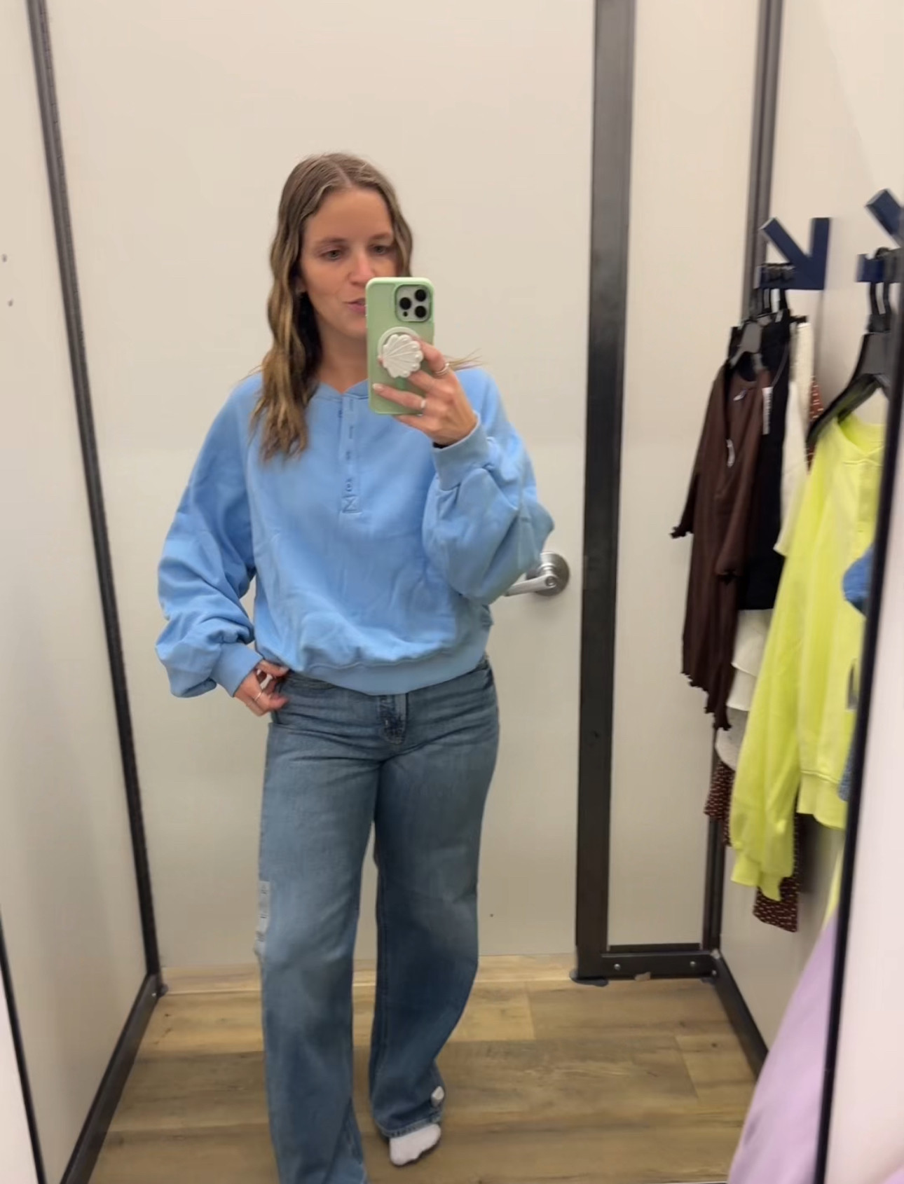 Tried the Blue, Bought the Green
This cozy half-snap sweatshirt comes in the dreamiest colors! Tried on the blue in medium and loved it, but ultimately grabbed the green in a large for a comfier, oversized fit, but most importantly for the color. 

 #LTKSeasonal #LTKFindsUnder50 #LTKStyleTip