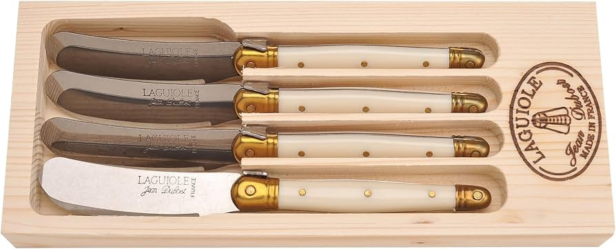Jean Dubost Laguiole 4-Piece Spreader Set, Ivory Handles - Rust-Resistant Stainless Steel - Inclu... | Amazon (US)