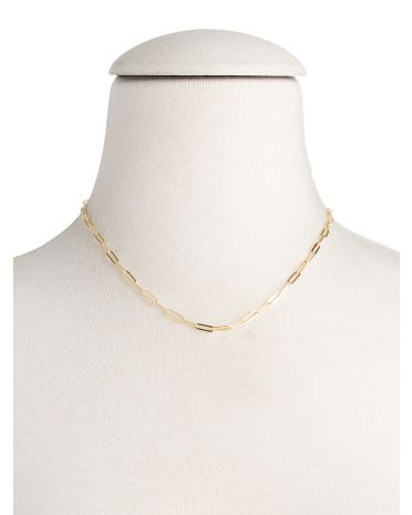 Gold Plated Sterling Silver Paperclip Toggle Necklace | TJ Maxx