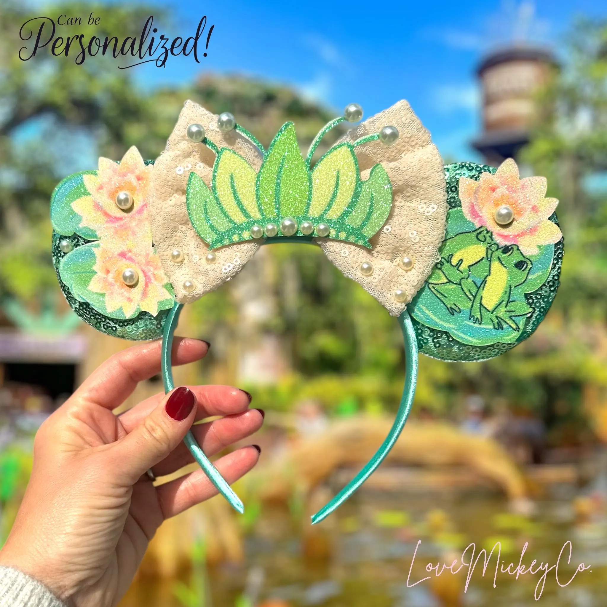 Princess Tiana Ears: Sequin Bow Mouse Ears Headband, Disney Minnie Ears, Minnie Ears for Kids, Mi... | Etsy (Global)