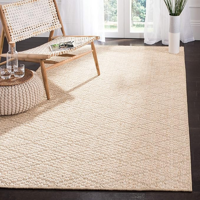 SAFAVIEH Palm Beach Collection Accent Rug - 3' x 5', Beige & Beige, Sisal Design, Non-Shedding & ... | Amazon (US)
