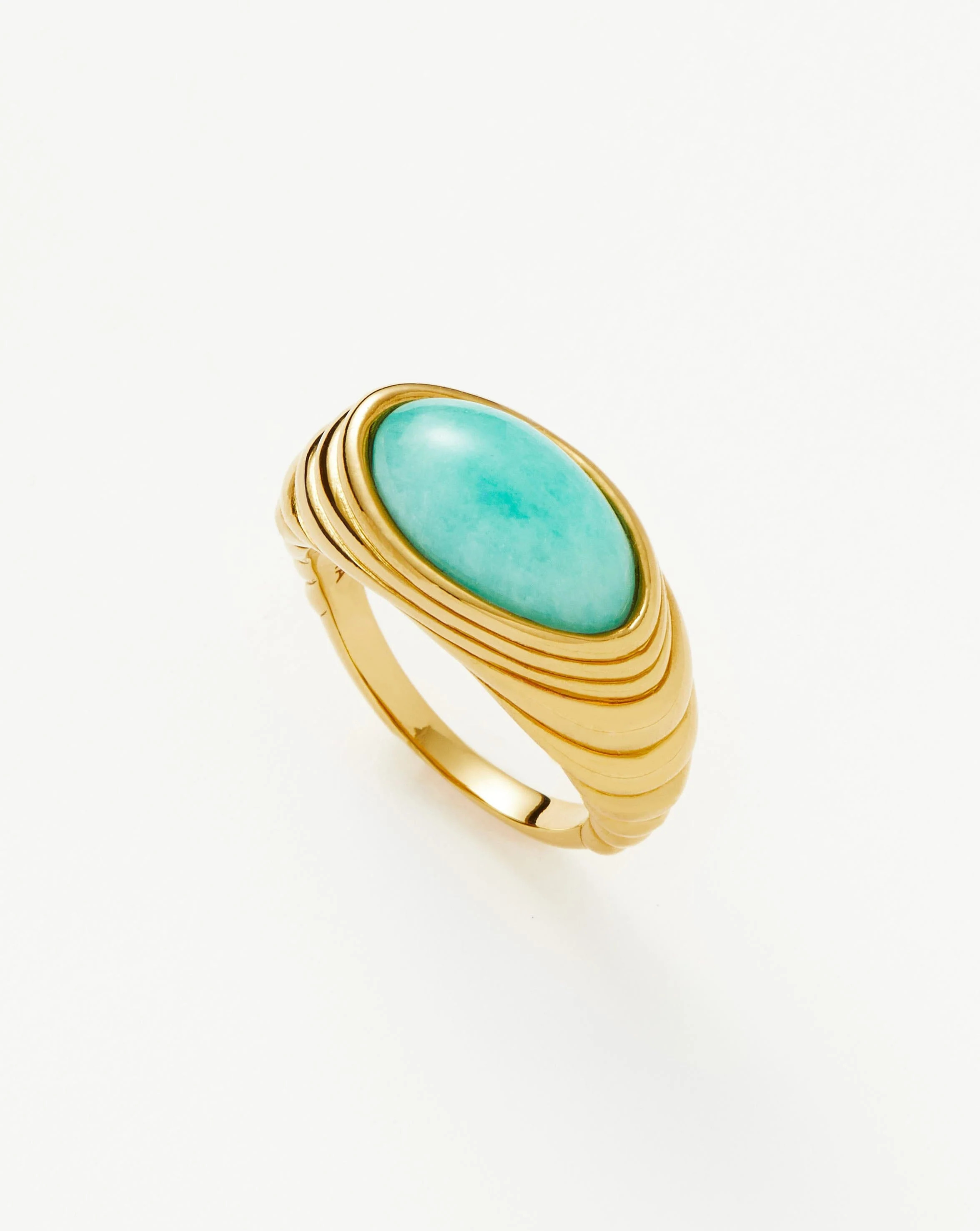 Wavy Ridge Gemstone Ring : Blue Amazonite | Missoma US | Missoma US