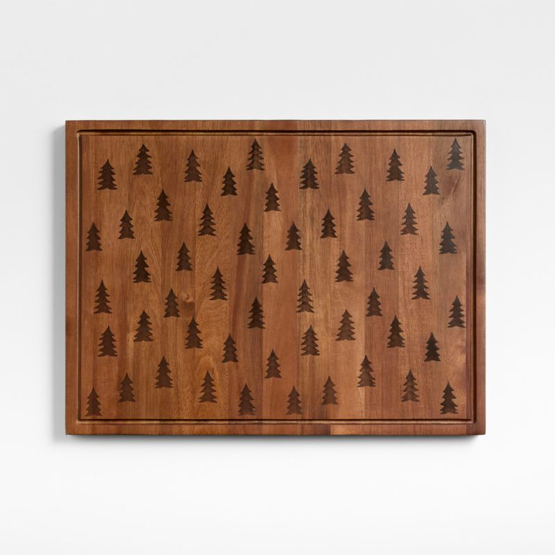 Etched Tree Reversible 20"x15" Acacia Cutting Board + Reviews | Crate & Barrel | Crate & Barrel