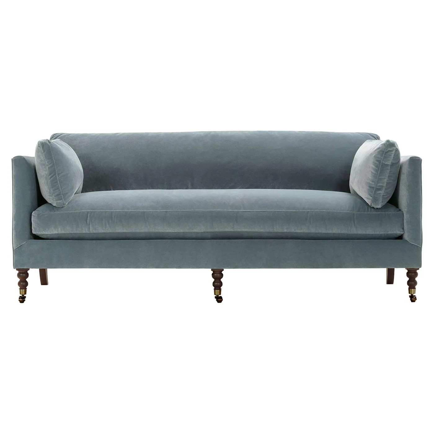 Madeline Slate Blue Velvet Sofa - 84 | Kathy Kuo Home