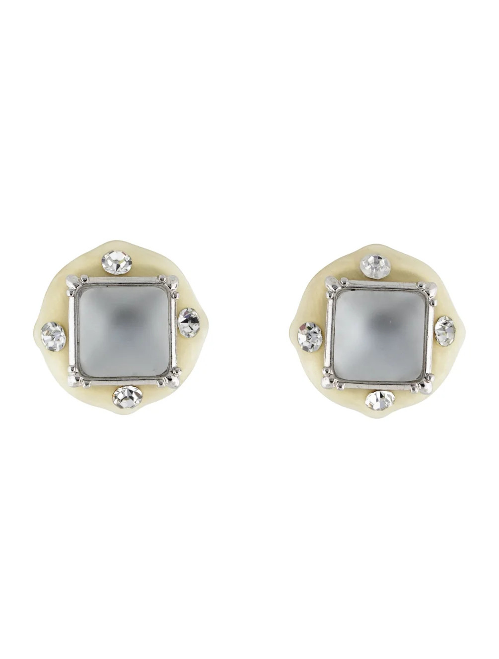 Vintage Resin & Crystal Clip-On Earrings | The RealReal