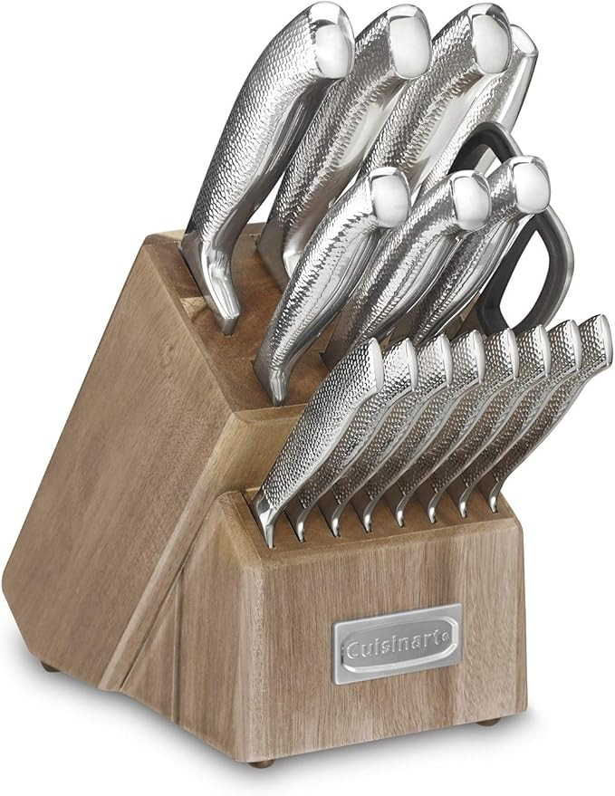 Cuisinart Classic High-Carbon Hammered Stainless Steel Forged Knife Set With Sheath Blade Gaurds ... | Amazon (US)