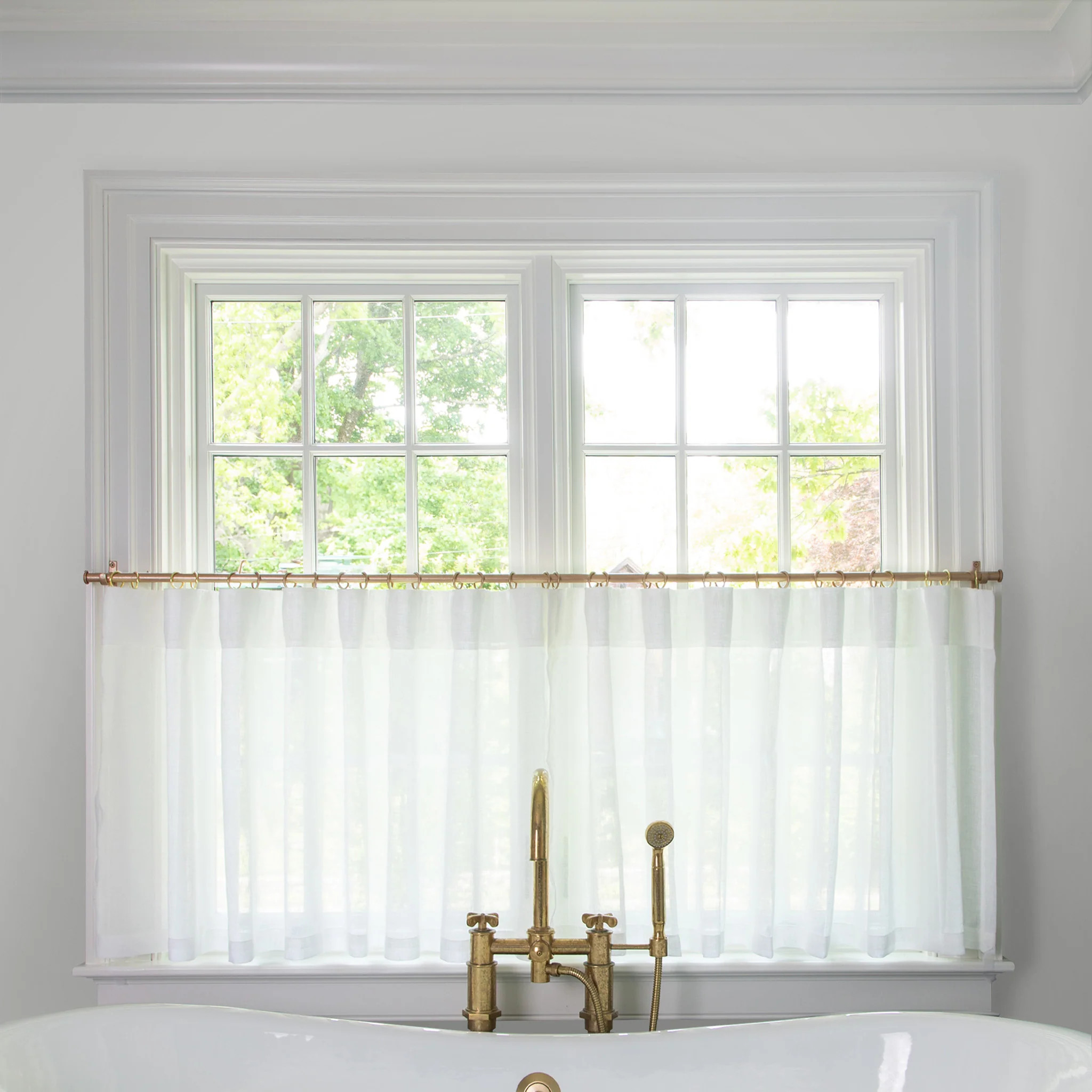Sheer Cafe Curtain: Snow - Pepper Home | Pepper
