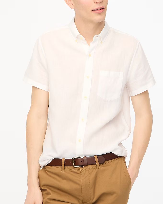 Short-sleeve slim linen-cotton shirt | J.Crew Factory