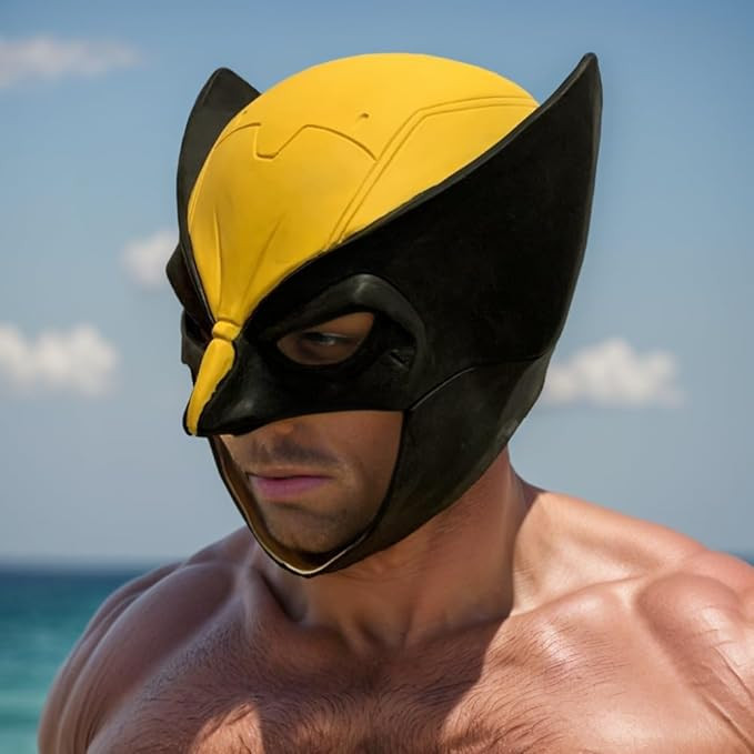 Wolverine Helmet Mask,Cool Hero Mask Cosplay Masquerade Halloween Costume Party Props Yellow for ... | Amazon (US)