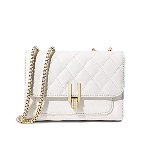 YXBQueen Chain Purse Quilted Handbags for Women Crossbody Bags Quilted Chain Crossbody Bag White | Amazon (US)