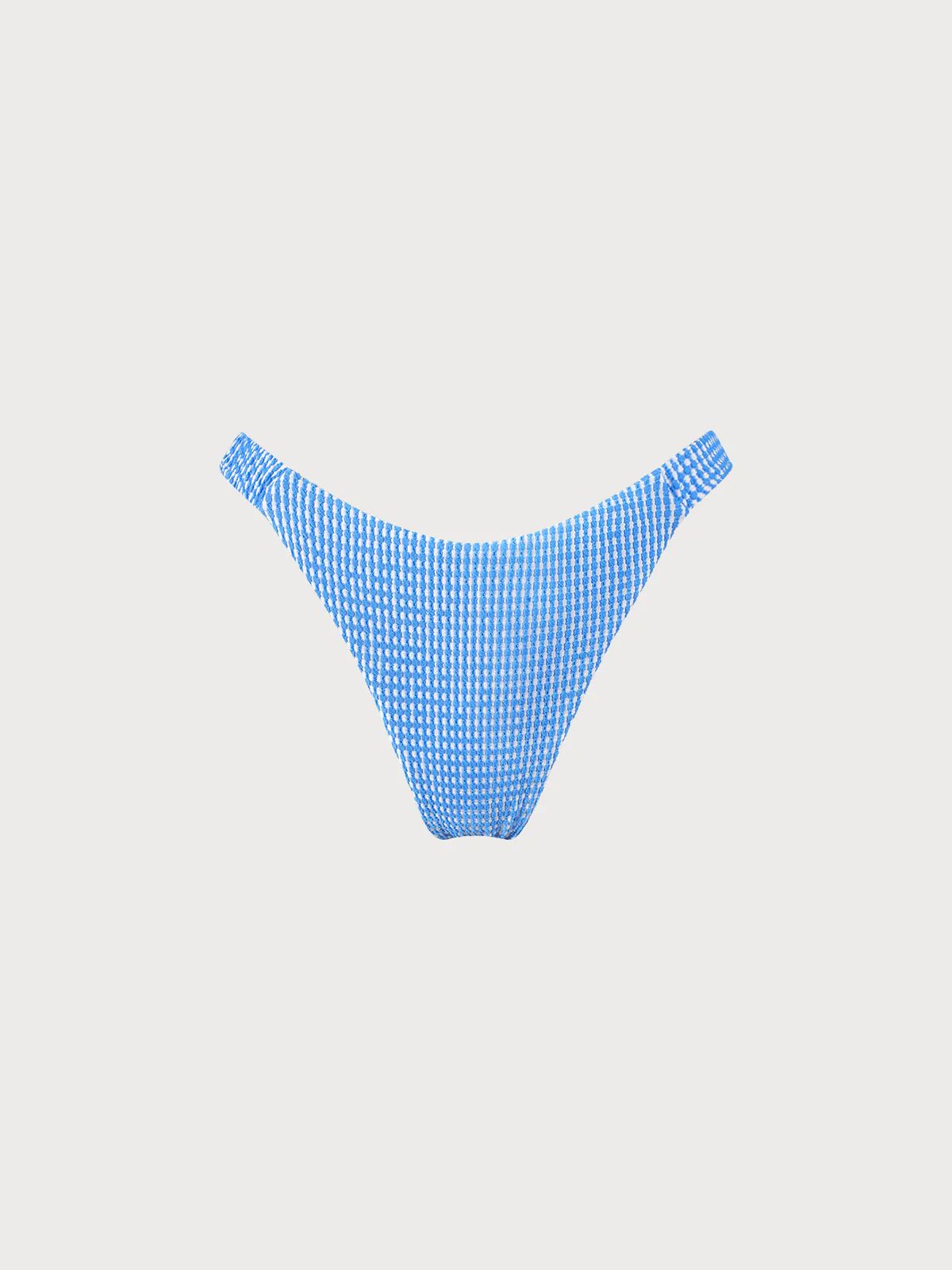 Blue Textured Striped Bikini Bottom & Reviews - Blue - Sustainable Bikinis | BERLOOK | BERLOOK
