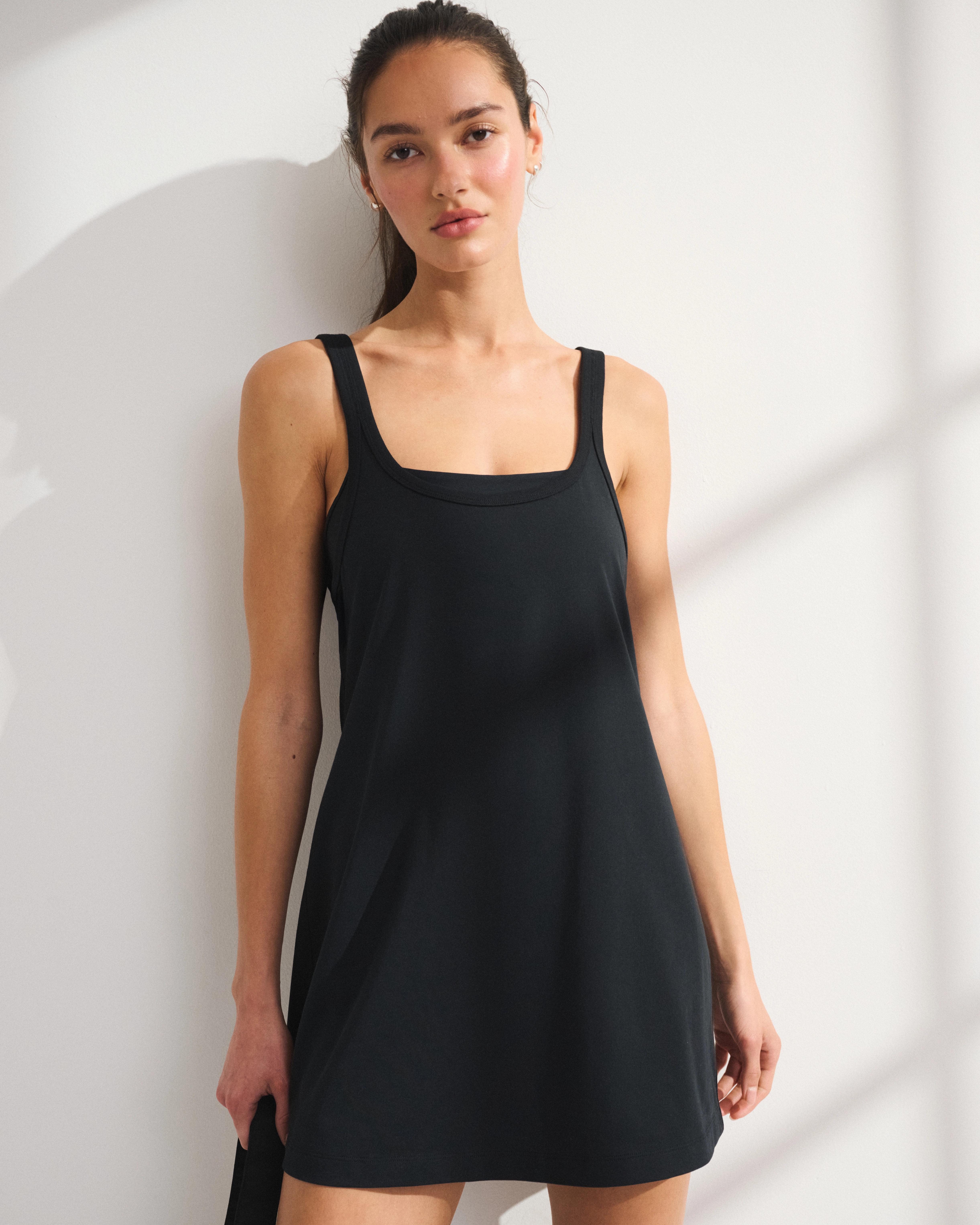 YPB On The Go Double-Layered Mini Dress | Abercrombie & Fitch (US)