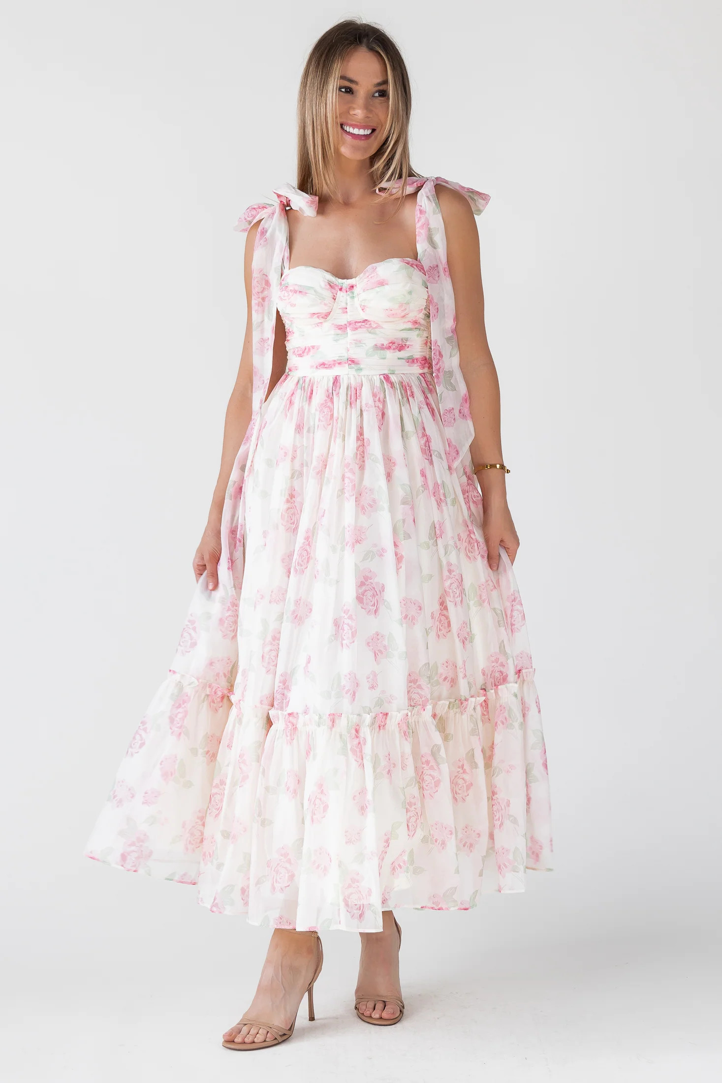 Sweet Serenade Blush Floral Maxi Dress | JO+CO
