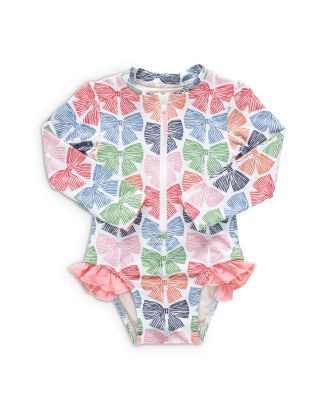 Pink Chicken Girls' Arden Bow Print Long Sleeved Swimsuit - Baby | Bloomingdale's Kids | Bloomingdale's (US)