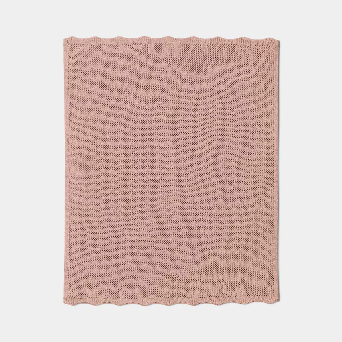 Knit Throw with Scalloped Edge Pink - Threshold\u2122 | Target