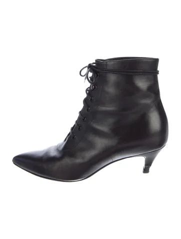 Saint Laurent Cat 50 Leather Ankle Booties | The Real Real, Inc.