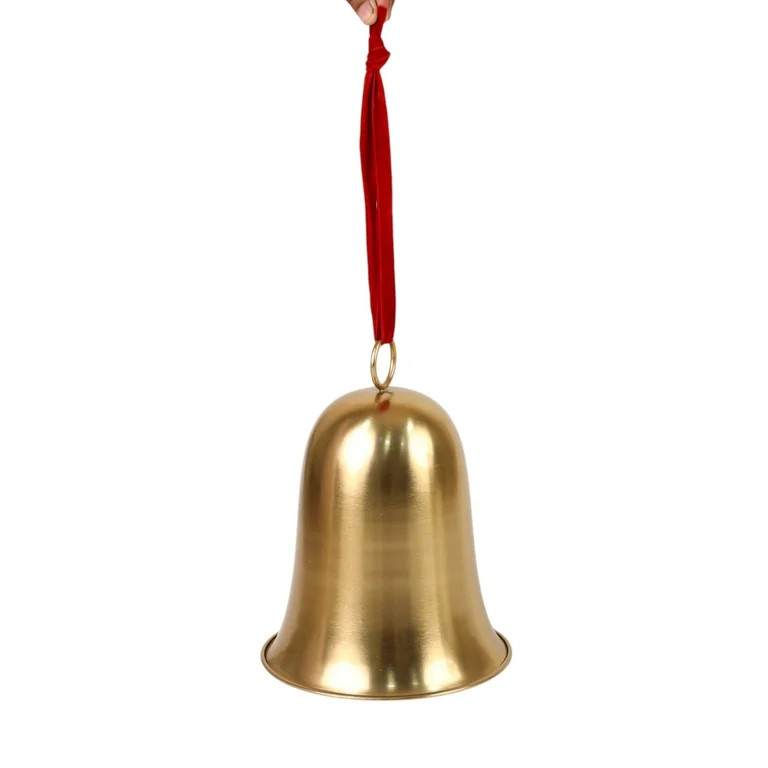 Metal Bell Hanging Christmas Decoration, Gold, 10.5", by Holiday Time | Walmart (US)