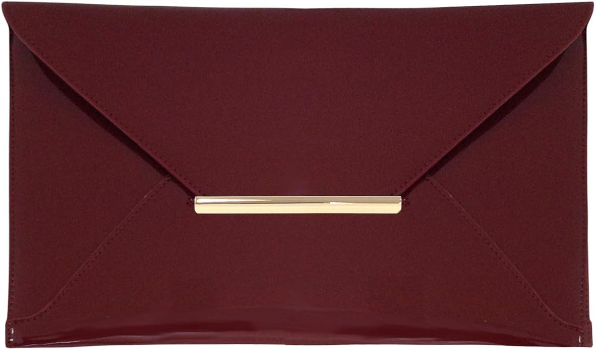 Faux Patent Leather Envelope Candy Clutch Bag | Amazon (US)