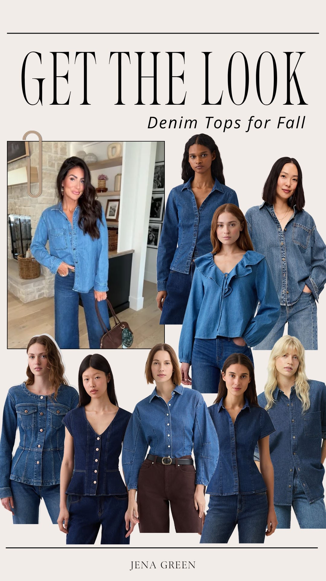 Denim fall top. Trending fall style. Denim fall shirt.