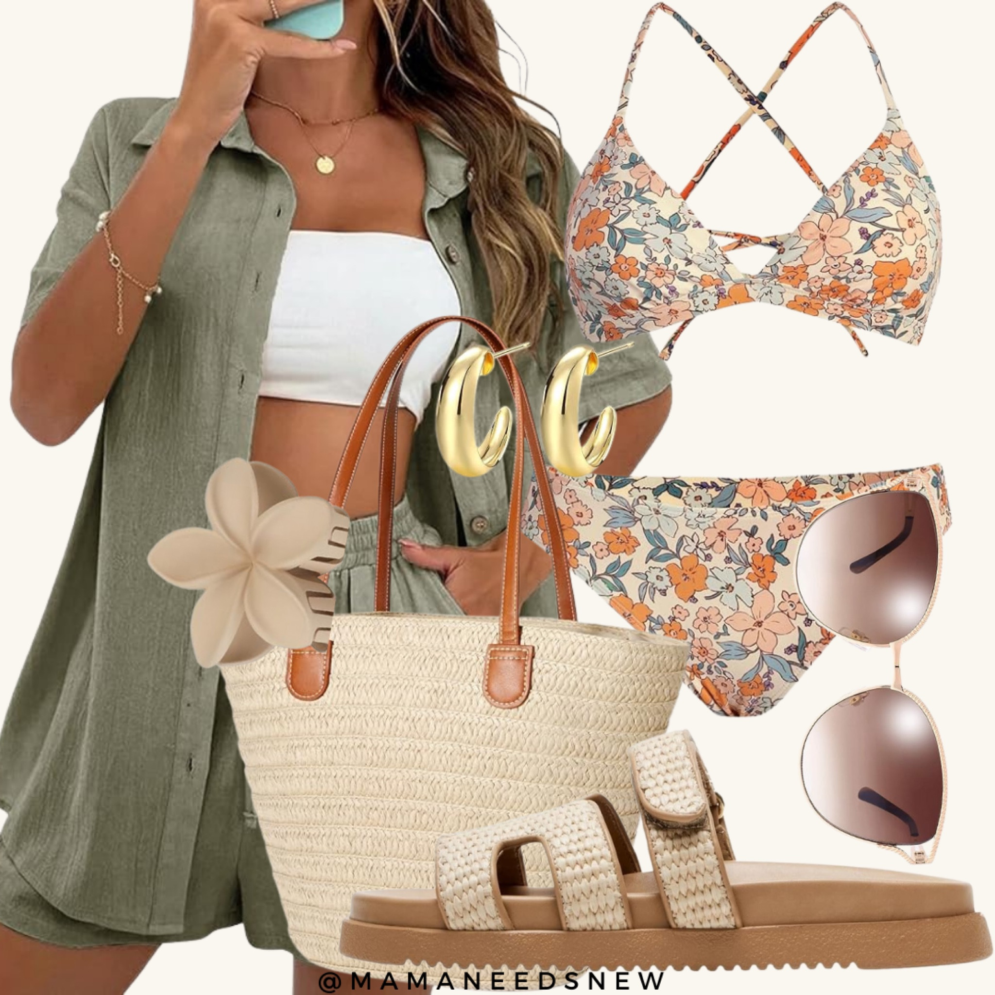 Beach day swim outfit featuring a nice matching set 💚

#LTKSwim #LTKSeasonal #LTKSaleAlert