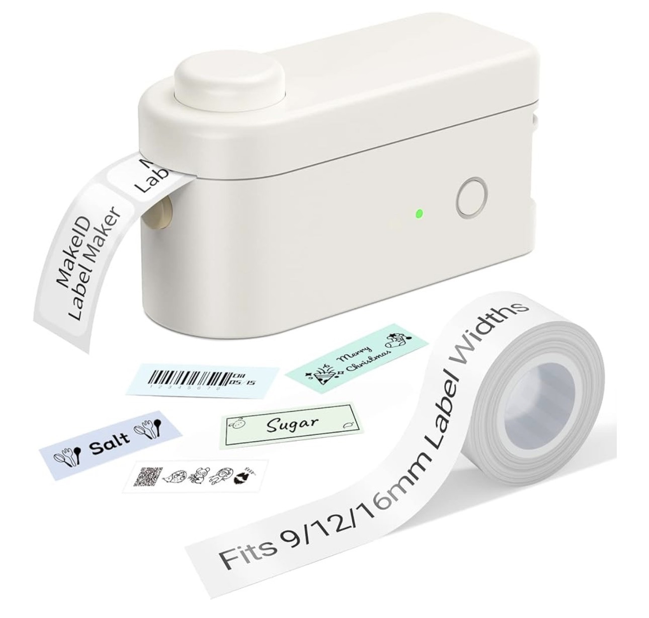 Makeid Label Maker Machine with Tape - Compatible with 9/12/16mm Waterproof Tape, Portable & Rechargeable with Built-in Cutter Wireless Label Printer Compatible with Android & iOS Devices

#LTKHome