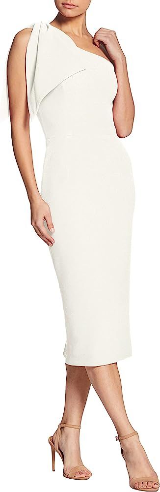 Dress the Population Women's Tiffany Asymmetrical Bow Neckline Bodycon Midi Dress | Amazon (US)