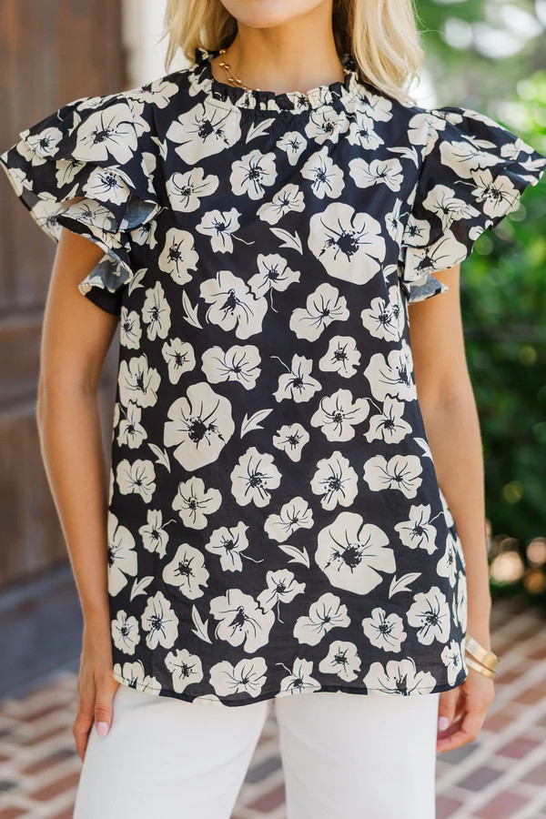 On My Heart Black Floral Blouse | The Mint Julep Boutique