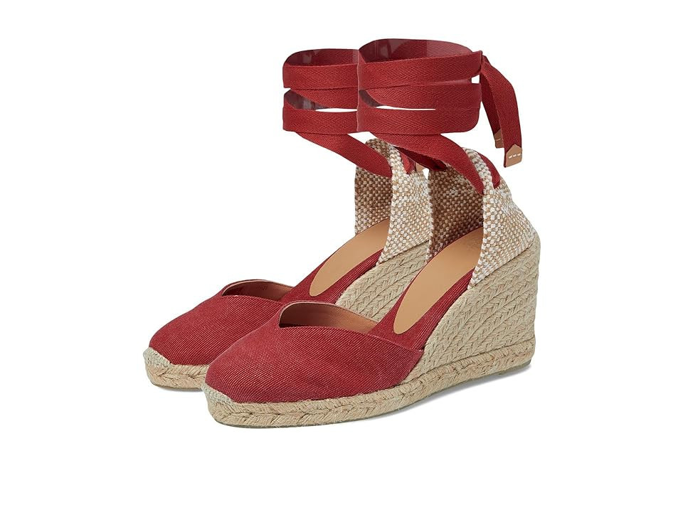 CASTANER Chiara 80 mm Wedge Espadrille Women's Shoes Red : EU 38 (US Women's 8) M, Textile | Zappos