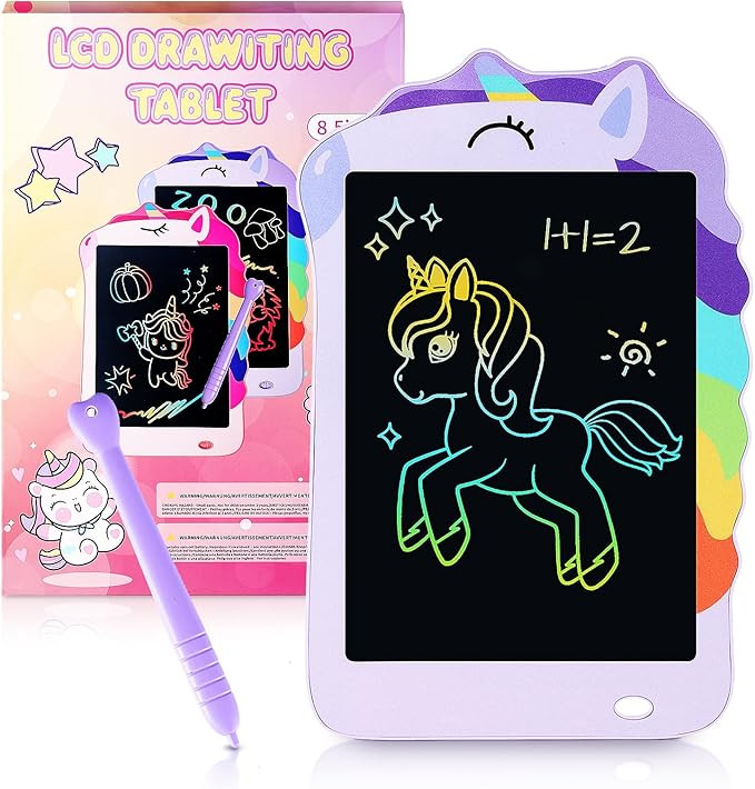 Unicorn Toys LCD Writing Tablet for Girls Kids,Colorful Toddler Drawing Tablet for Educational Ba... | Amazon (US)