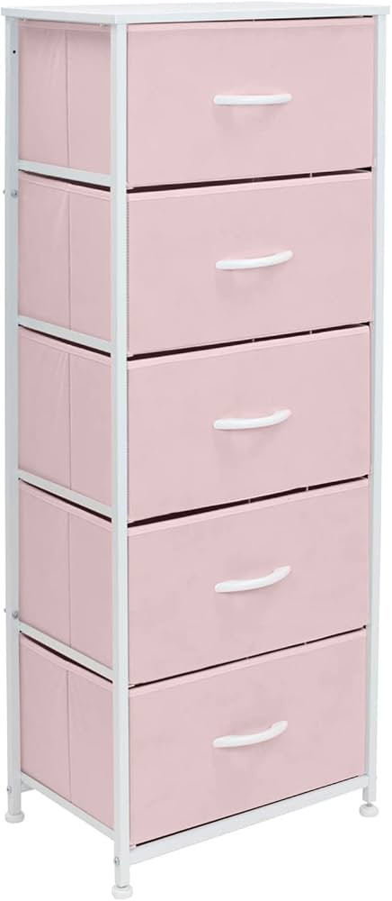 Sorbus Fabric Dresser for Kids Bedroom - Chest of 5 Drawers, Tall Storage Tower, Clothing Organiz... | Amazon (US)