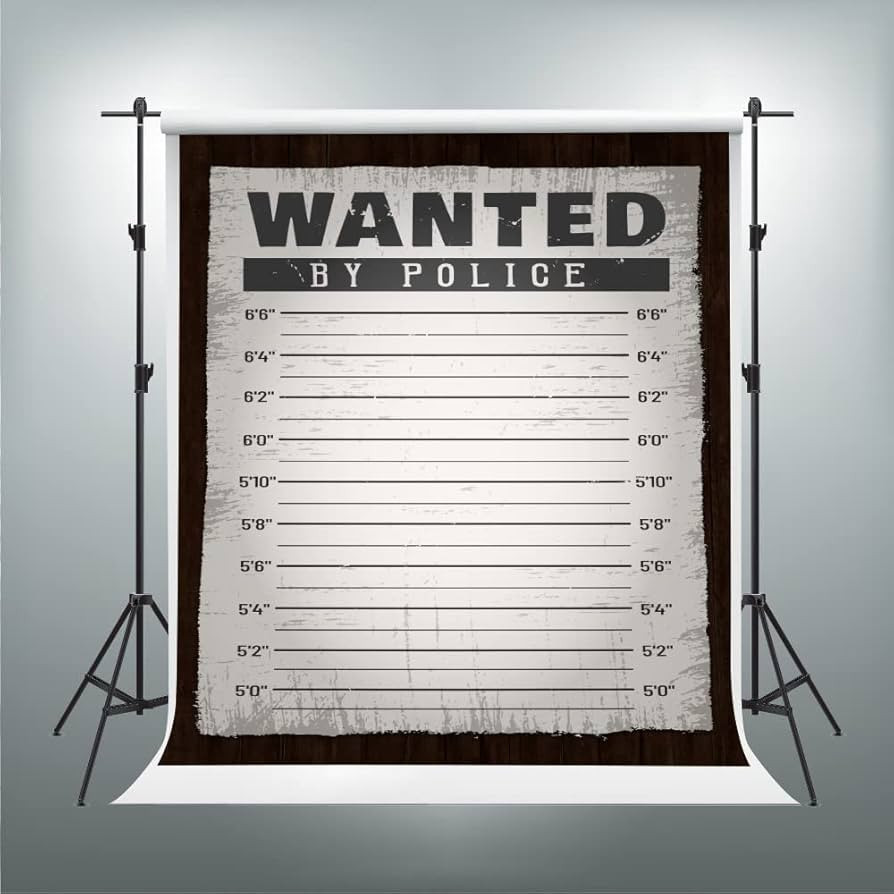 Police Lineup Backdrop Height Chart Mugshot Suspect Wall Photography Background Vinyl 5x7ft Wante... | Amazon (US)