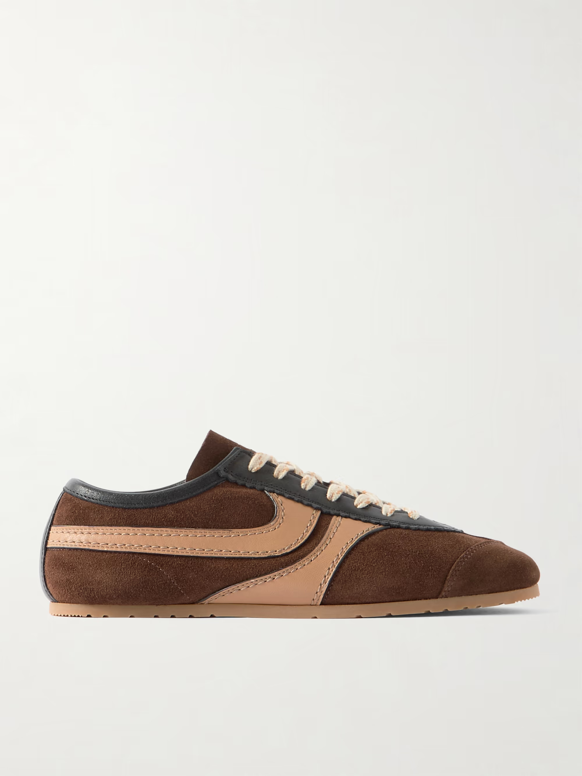 Leather-trimmed suede sneakers | NET-A-PORTER (UK & EU)
