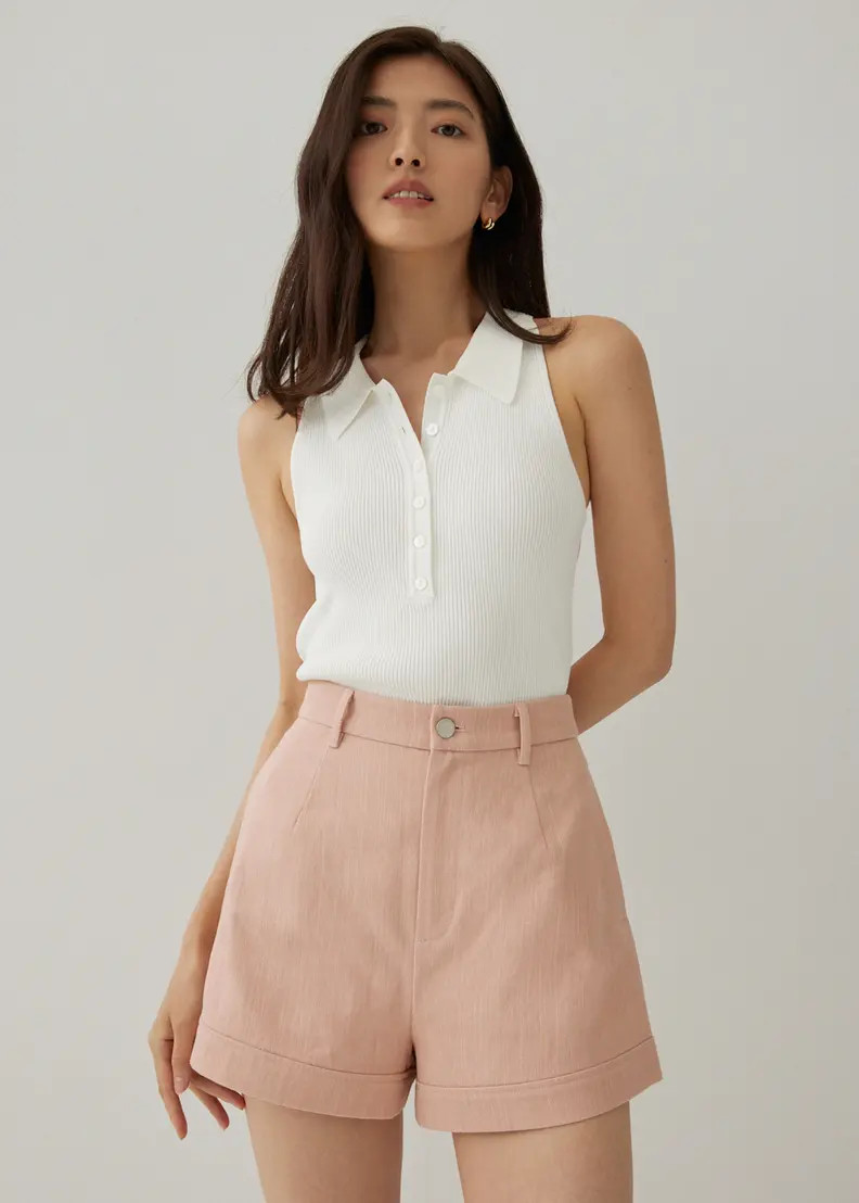 Rowanne Denim Tailored Cuff Shorts | Love, Bonito USA