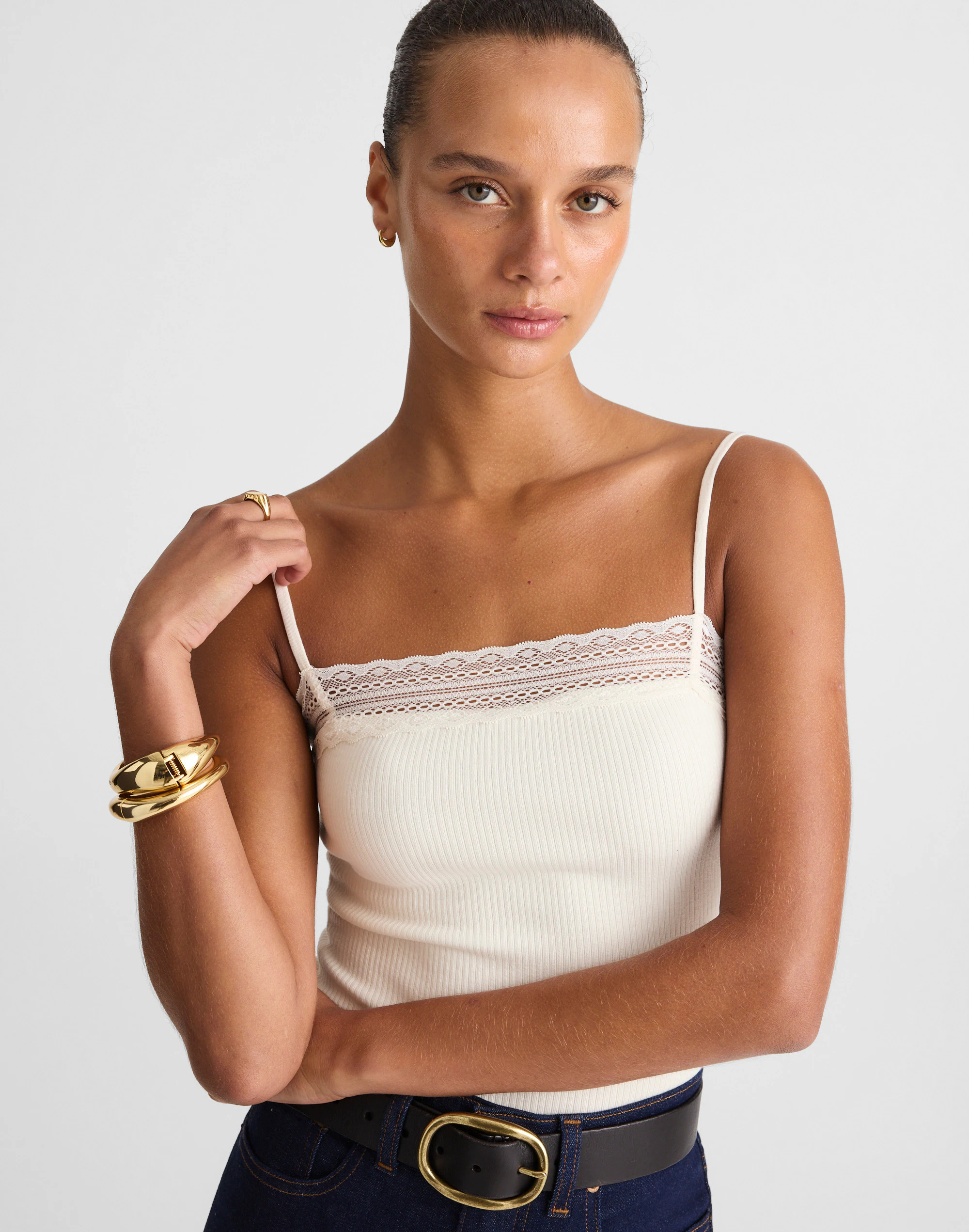 Lace-Trim Square-Neck Tank | Madewell