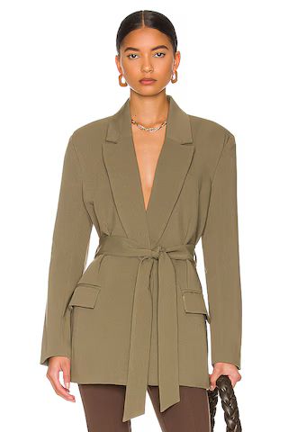 Bardot Belted Blazer in Khaki from Revolve.com | Revolve Clothing (Global)