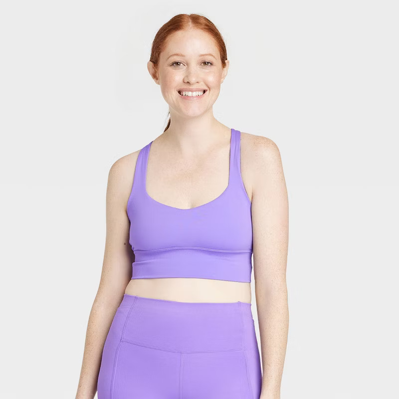 Women's Light Support Strappy Longline Sports Bra - All in Motion™ | Target