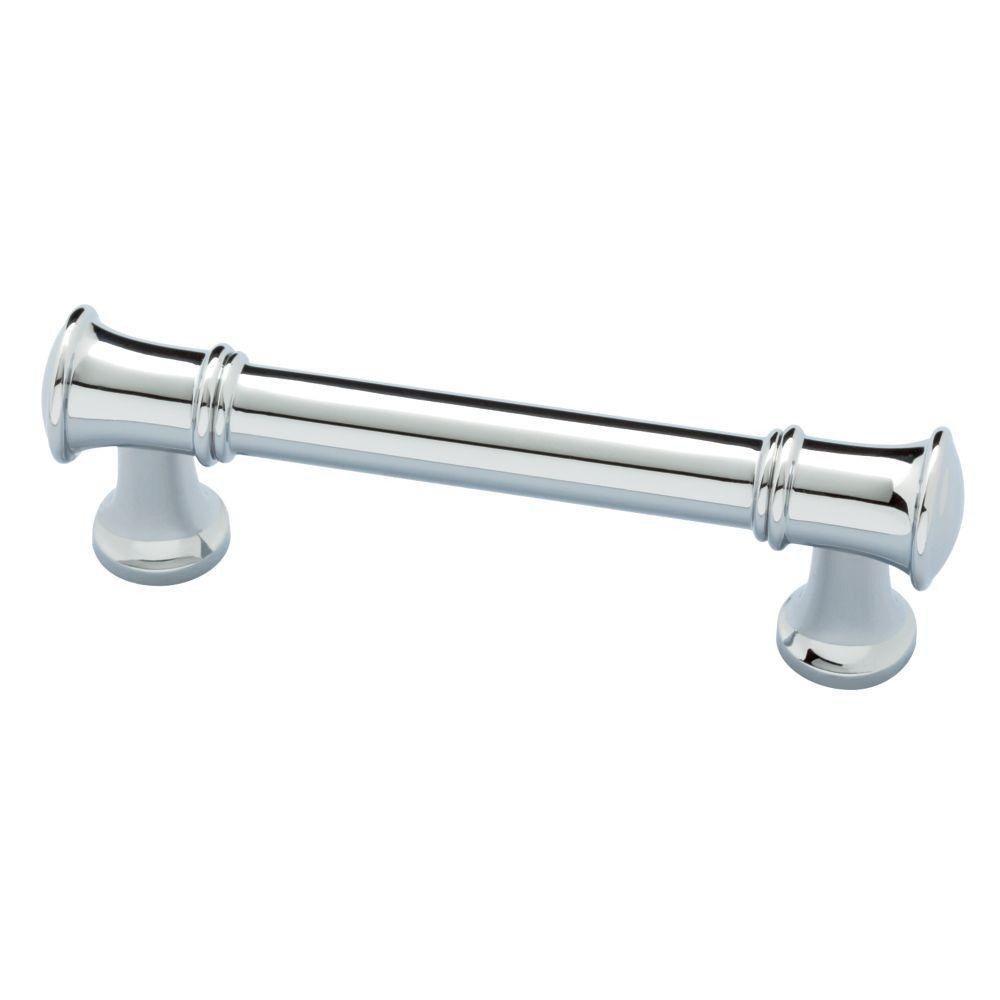Silverton 3 in. (76 mm) Center-to-Center Polished Chrome Drawer Pull | The Home Depot