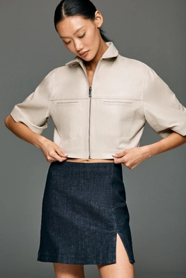 By Anthropologie Side-Slit Denim Mini Skirt | Anthropologie (US)