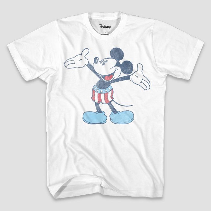 Men's Mickey Americana Short Sleeve Graphic T-Shirt - White | Target