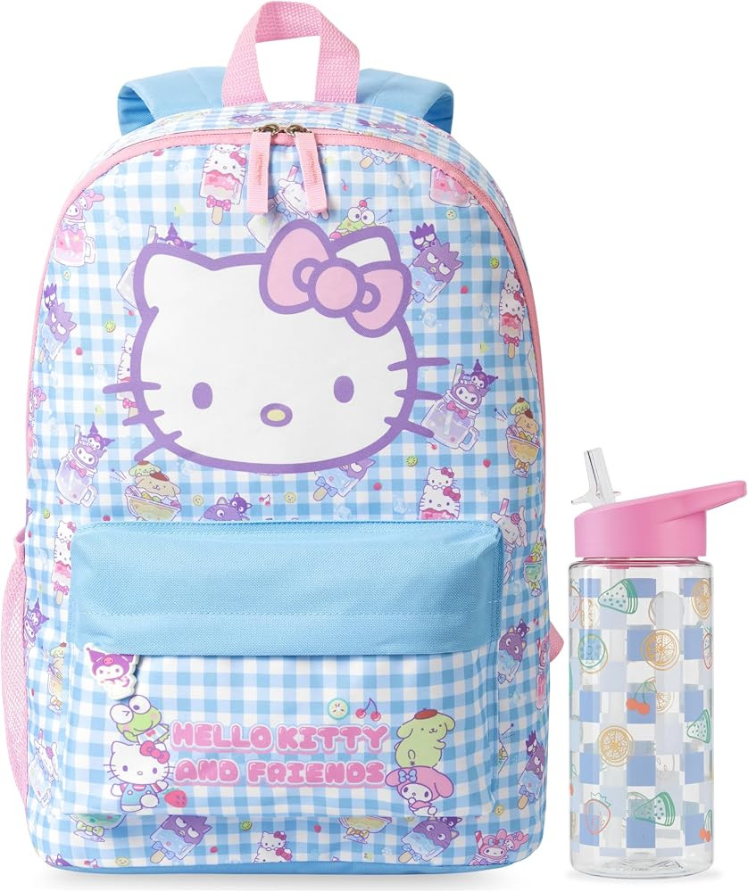Get Trend Hello Kitty Girls Backpack & Water Bottle, Kawaii 2 Piece Set | Amazon (US)