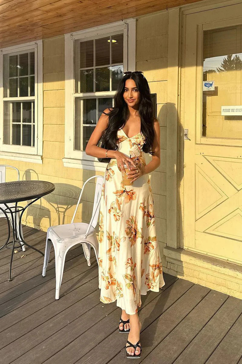 Palma Cream Floral Maxi Dress | 12th Tribe