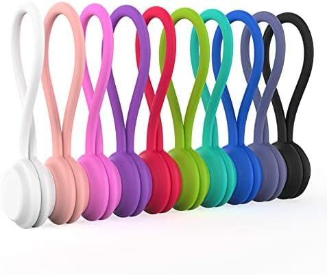 Magnetic Cable Ties 10 PCS Reusable Cable Organizers Earbuds Cords USB Cable Manager Keeper Wrap Tie | Amazon (US)