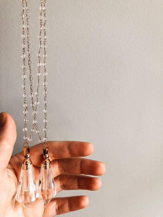 Perfume Bottle Necklace  Clear Quartz  Vial Pendant  | Etsy | Etsy (US)