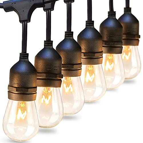 addlon 96 FT (2x48FT) Outdoor String Lights Commercial Grade Strand 32 Edison Vintage Bulbs 30 Hangi | Amazon (US)