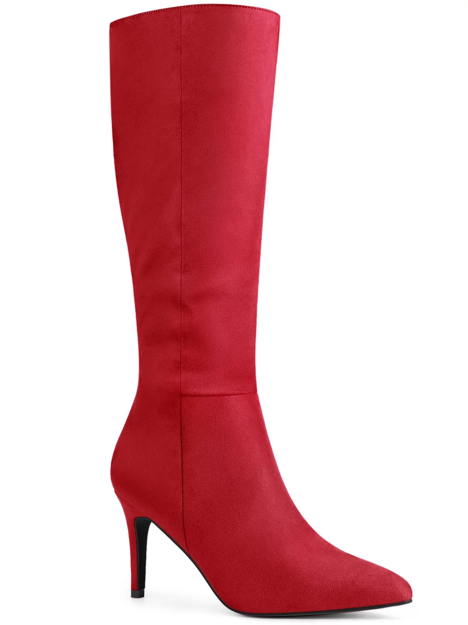 Perphy Women's Side Zip Pointed Toe Stiletto Heel Knee High Boots - Walmart.com | Walmart (US)