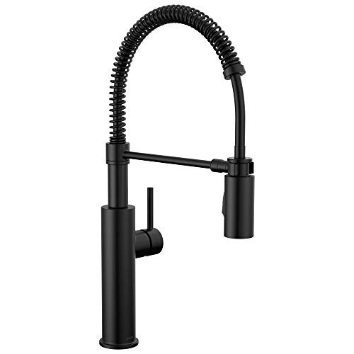 Delta Antoni Pro Style Commercial Kitchen Faucet with Pull Down Sprayer, Single Hole Matte Black Kitchen Sink Faucet, Single Handle, Matte Black 18803-BL-DST | Amazon (US)