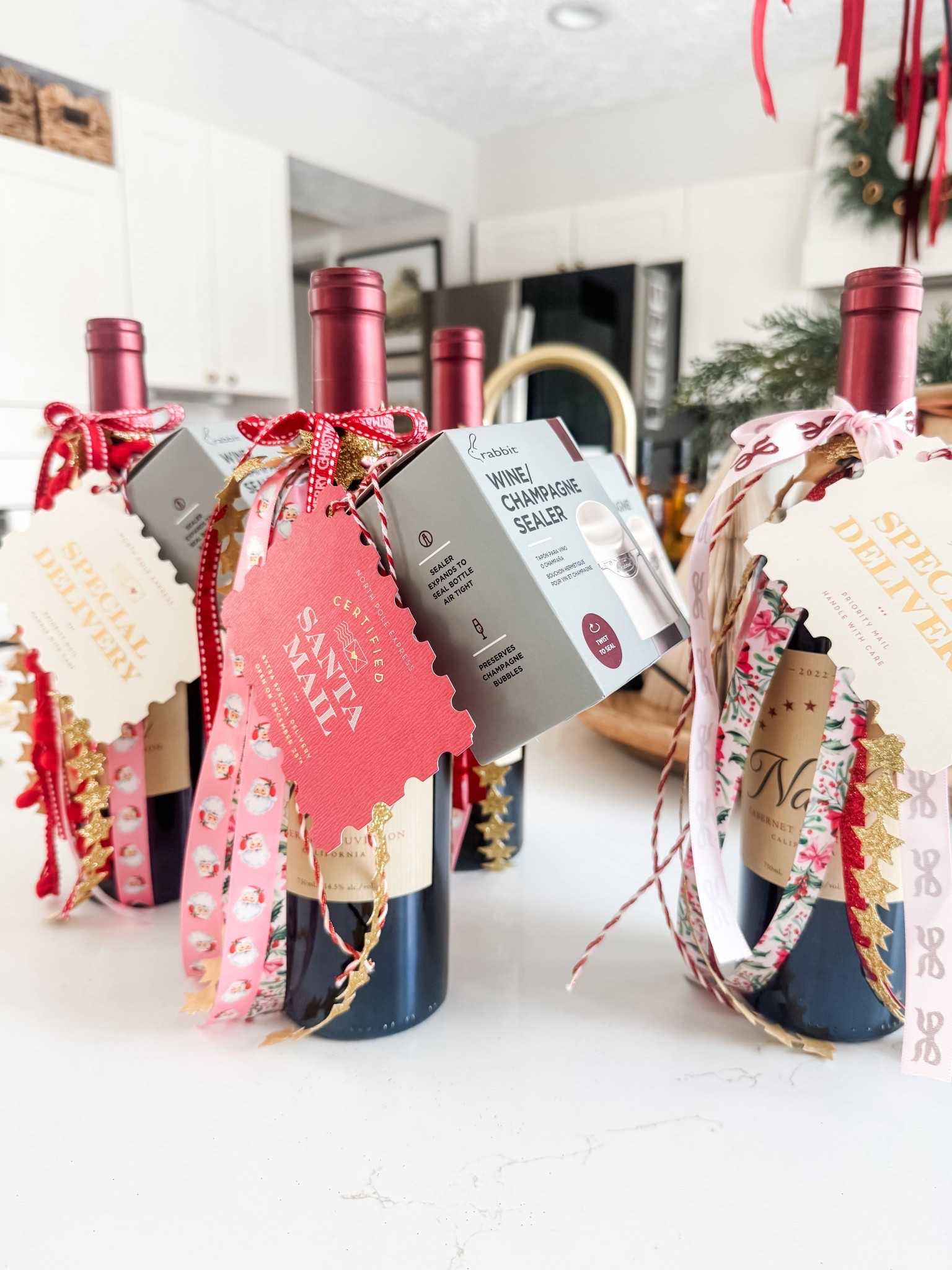 The easiest gift idea! Wine bottle+stopper+ribbonnow

#LTKHome #LTKHoliday #LTKGiftGuide