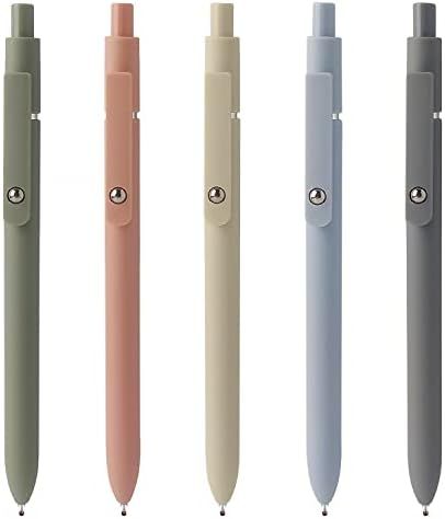 FIOVER 5pcs Gel Pens Quick Dry Ink Pens Fine Point Premium Retractable Rolling Ball Gel Pens Blac... | Amazon (US)