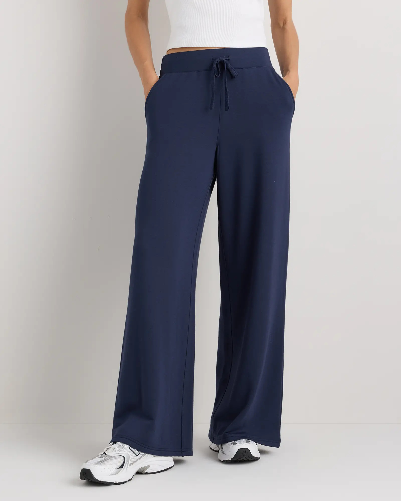 SuperSoft Fleece Wide Leg Pants in Navy | Quince